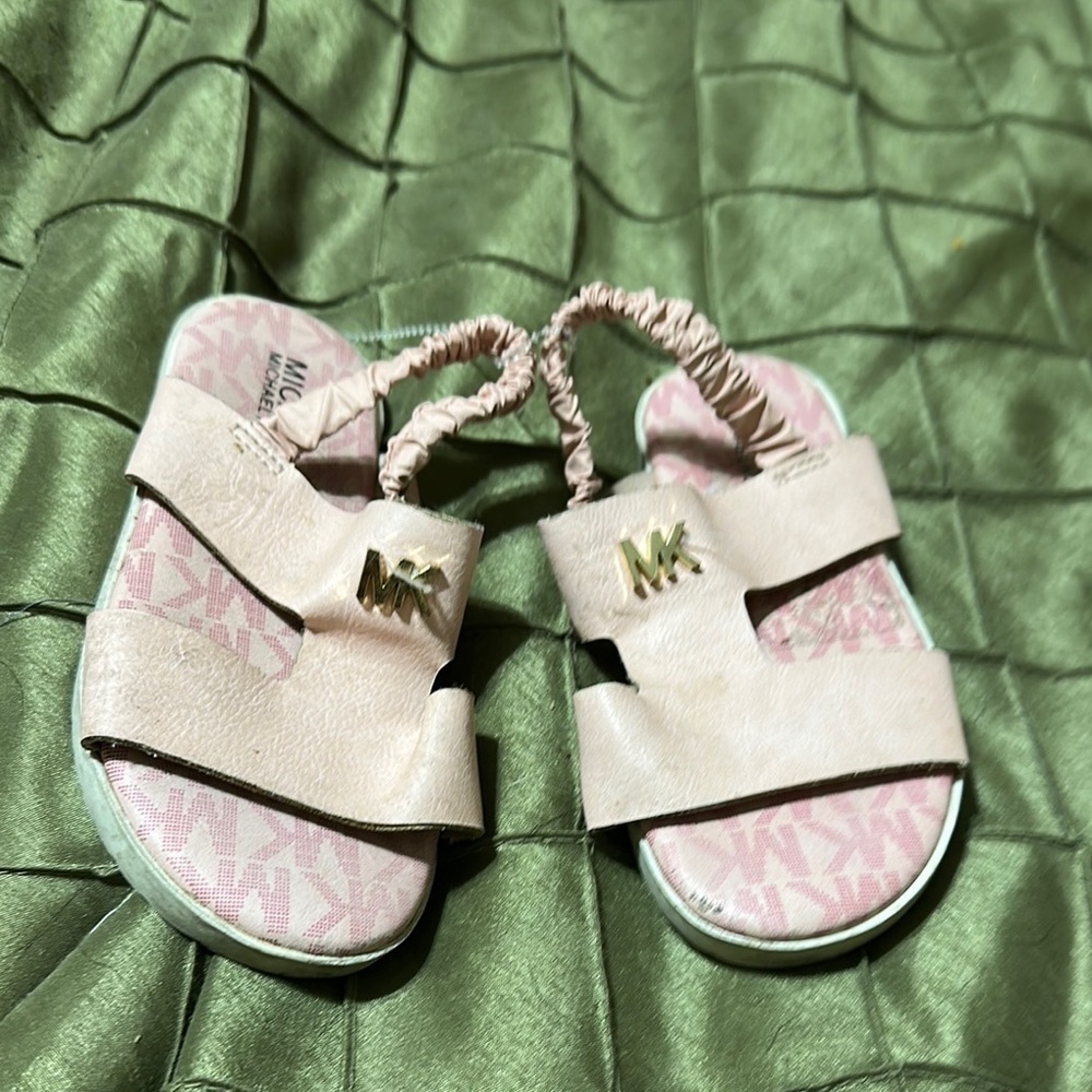 Michael Kors Blush Baby Sandals with Gold Logo